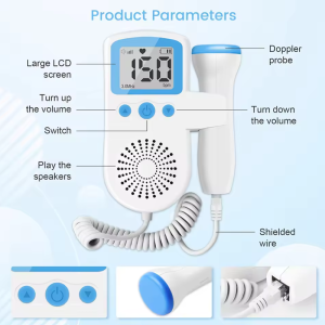 Digital 3MHz Fetal Doppler Home Ultrasound Baby Heart Rate Detector Pregnant Ultrasonic Baby Heartbeat Stethoscope for Pregnancy