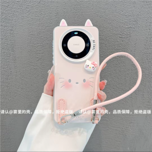 Fresh Style Cat Cheek Blush Huawei Mate60 pro Phone Case New Design High-End Feel Mate70 Internet Famous Product Protective Strap
