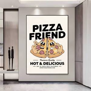 Retro Pop Cartoon Food Poster HD Posters Self Adhesive Waterproof Ideal for Living Room Bedroom Bar Decoration