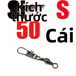 Topranc 50 Cái Móc Câu Cá Chép Bằng Thép Không Gỉ Có Khóa Chống Rơi Kích Cỡ S M L Màu Đen