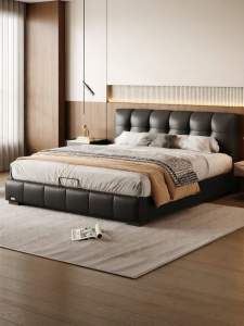Retro Style Italian Minimalist Antique Look Storage Double Bed