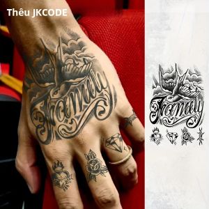 Hình Xăm Tạm Thời Bán Vĩnh Cửu Chống Nước Phong Cách Graffiti Retro Họa Tiết Gia Đình & Giấc Mơ Hoa Hồng Và Chim Bồ Câu Trắng Dành Cho Nam Thời Trang Giữ Được 15 Ngày