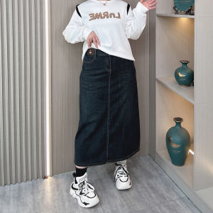 Loose Fitting A-Line Denim Skirt for Women High Waist Long Skirt Casual Style plus Size Fashion Korean Style Half-length Skirt