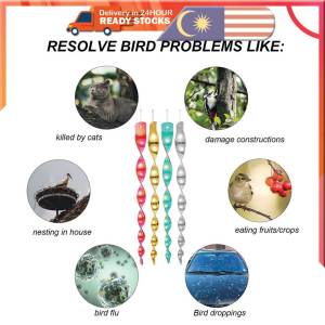 1PCS 30cm Bird Repeller Rotating Rod Reflective Wind Spiral Deterrent Control Device Agricultural Scare Bird Garden