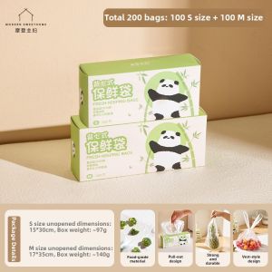 MODERN SWEETHOME | Panda Pattern Back-Style Freezer Packing Bags Food Grade