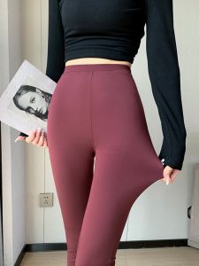 กางเกงโยคะขาบานสีแดงเข้มสำหรับผู้หญิง กางเกงออกกำลังกายฤดูร้อนบาง กางเกงขาสั้นบาร์บี้ กางเกงโยคะสำหรับออกกำลังกาย กางเกงขายาวทรงหลวม