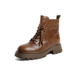 Belle | Thermal Insulation Slim British Style Thick Soled Leather Boots Short Boots