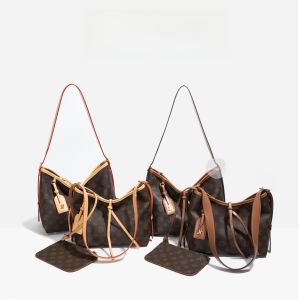 Kareao Large Capacity Commuter Womens Shoulder Bag Fashionable Retro Print Crossbody Tote Bag for Women PVC Synthetic Leather