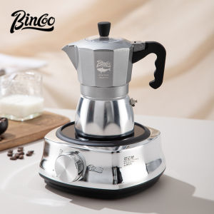 BINCOO Aluminum Moka Coffee Maker Pot Mocha Espresso Latte Filter Coffee Pots Aluminum Mocha Pot Rapid Stovetop Italian Top Moka Coffee Brewer Espresso Maker
