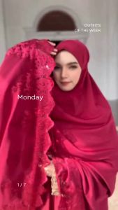 ชุดมูลคลินิก ชุดละหมาดสำหรับผู้หญิง ถมกระเป๋าและมินิสัญญาเดาะห์ เนื้อนิ่มลื่น ลูกค้า ขนาดฟรี ไซซ์