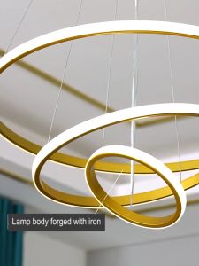 Ceiling light Lamp Ceiling Modern Pendant Lamp Led Rings Circle Ceiling Hanging Chandelier Gold