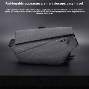Casual Fanny Pack 2021 New Style Mens Crossbody Bag with iPad Compartment Polyester Lining Zipper Closure Envelope Shape
