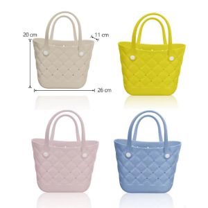Fashionable Hollow out Portable Waterproof Mini Outdoor Beach Bag DIY Handbag EVA Material Breathable Storage Pocket Bag