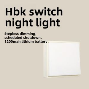 HBK Switch Night Light Magnetic Absorption Bedroom Bedside Sleep Smart Wire-Free Wall Lamp Night Charging Dimming Simple Design