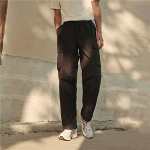 Giordano Mens Casual Workwear Pants Elastic Waist Loose Fit Long Trousers Youthful Vitality Style All Seasons Straight Leg