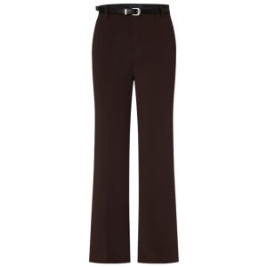 MoCo Casual Pants with Belt Low Waist Pencil Pants High Elastic Matte Red Brown Street Style Polyester Fiber Long Trousers