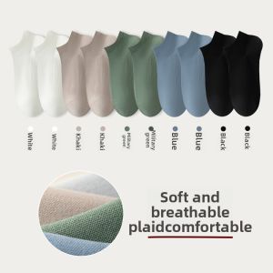 Miiow | Mens Summer Thin Breathable Pure Cotton Socks Anti-Odor Antibacterial No-Cuff Short Socks Sweat Absorbent Casual Cotton Socks