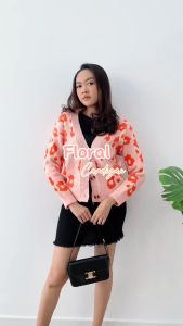 ELYCLOTH | FLORAL CARDIGAN | CARDIGAN RAJUT WANITA PREMIUM KNIT