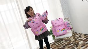 Unicorn childrens backpack girls unicorn backpack large capacity breathable waterproof and wear-resistant Unicorn School Bag