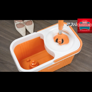 Bộ lau nhà xoay Sunhouse KS-CL350PO lồng inox chống gỉ cán inox điều chỉnh độ dài