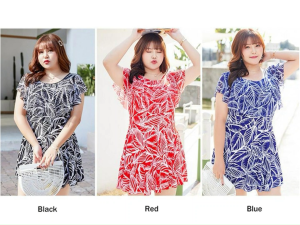【clearance】Womens Swimwear Weighing 60kg-90kg Oversized Slimming and Belly Covering Fashionable Printed Beach Skirt