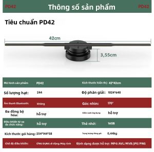 Máy Chiếu Hologram 3D PD42 Đèn LED Hiển Thị Logo Wifi Đèn Holographic Chiếu Quảng Cáo Máy Chiếu Ba Chiều