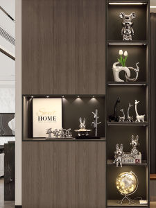 Wine Cabinet Decoration Art Entrance Living Room Bookshelf TV Cabinet Wine Rack Accessible Luxury High-End Violent Bear Home