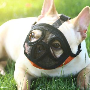 Pet Dog Muzzle Adjustable French Bulldog Muzzle Dog Mouth Mask Breathable Muzzle for Anti Stop Barking Supplies Prevent Biting