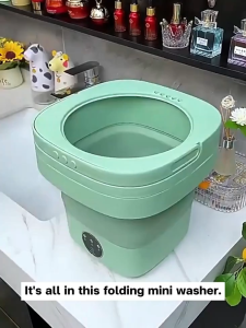 portable automatic folding washing machine intelligent blue light sterilization washing machine underwear socks washing machine small washing and stripping machine baby clothes and pants dryer mini folding washing machine
