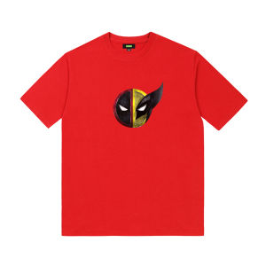 Deadpool and the Wolverine Marvel Super Heros Logo Pattern Parent-Child Clothing Childrens Clothing Boys Short-Sleeved T-shirt