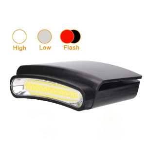LED COB Portable Headlamp Clip on Cap Lamp Mini Flashlight Outdoor Lighting Head Light Torch Uses 3 AAA Batteries (Not Included)