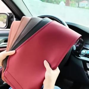 SEAMETAL Car Headrest Cover Wear-Resistant Leatherette Car Seat Pillow Protector Skin-Friendly Anti-Scratch Protection Cover