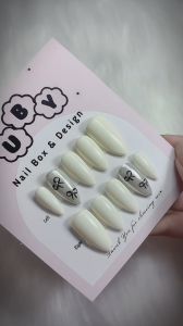 [ A-37 ] Nailbox trắng sữa tráng gương bạc