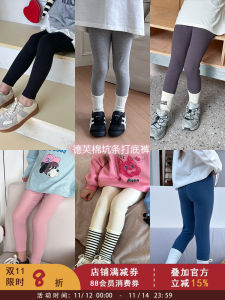 Yiyima Baby Girls Cotton Stretchy Leggings Korean Style Soft Elastic Slim Fit Trousers Children Pure Cotton Pants for Autumn