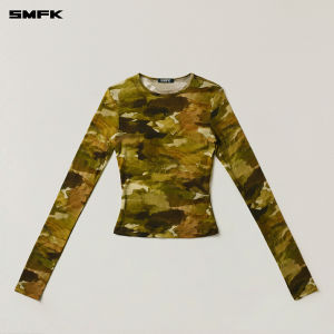 SMFK | Elastic Light Casual Retro Chinese Ink Camo Sport Long Sleeve Top
