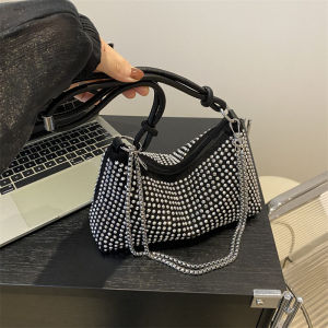 Diamond Bag Womens 2024 New Arrival Trendy Fashion Advanced Texture Western Style Shoulder Bag Spring and Summer Minority All-Match Messenger Bag