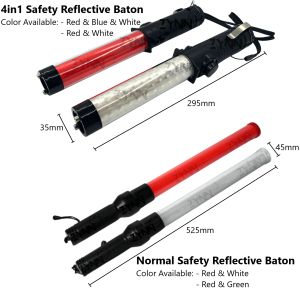 [SG STOCK] SAFETY REFECTIVE BATON Signal LED Fire Traffic Police Road Control Warning Light Stick Tube