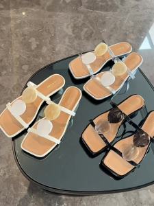 Roman Shell Buckle Chunky Heel Double Straps Sandals 3cm
