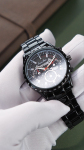 Sunlifex Jam Tangan Pria 8081 Kuarsa Hollow Design Kalender Tali Stainless Steel Jam Tangan Cowok