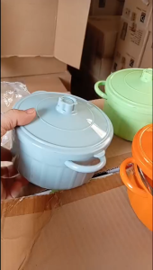 [Thanh Lý] Bát Úp Mỳ Cốc Đựng Canh Đựng Cơm Tô Cháo Súp Lõi Inox Có Tay Cầm Dạng Nồi Tông Màu Hiện Đại