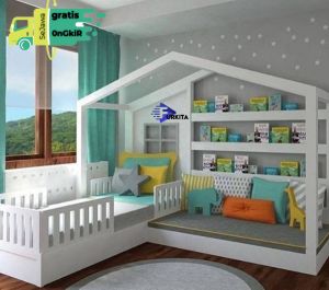 furkita Divan Anak Rumah Minimalis Tempat Tidur Kayu Cat Duco