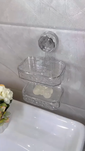 SOGO Suction Cup Soap Sponge Holder Wall Mounted Hanger Drain Multipurpose Organizer for Bathroom Kitchen