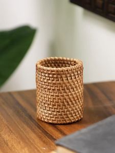 สไตล์ญี่ปุ่น ที่ใส่ปากกาไม้ไผ่สาน กล่องเก็บเครื่องเขียน หวายเวียดนาม ที่ใส่เครื่องสำอาง สำนักงาน ของตกแต่งภาชนะ ที่ใส่ตะเกียบ