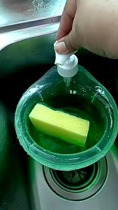 kitchen organizer rack kitchen accessories Soap Dispenser and Scrubber Holder with Sponge 2 in 1 Practical Kitchen Dishwasher Pump Dispenser Press for Home