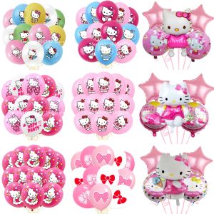 Hello Kitty Decoration Balloons Hello kitty Girl Party large Balloon Foil Balloon Latex Balloon Baby Shower Kitty Party Favors