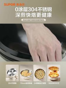 1800W 304 Stainless Steel Electric Griddle Deep Pancake Pan Adjustable Temperature Glass Lid Home Breakfast Cooker 전기 그릴