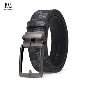 LouisWill เข็มขัดผู้ชายแฟชั่นหนัง PU เข็มขัดลำลองธุรกิจ120CMเข็มขัดหัวเข็มขัดอัตโนมัติเข็มขัดกีฬาเยาวชนเข็มขัดกางเกงทันสมัยเรียบง่ายเข็มขัดทนทาน