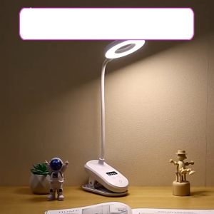 【FREESHIP】Đèn kẹp LED dạng vòng tròn USB 2000mAh có thể sạc lại làm mờ vô cấp với 3 màu nhiệt độ kèm kẹ