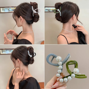 🔥Retro Pearl Hairpin Women Summer High Horsetail Hair Claw Clip Unique Advanced Sense Hairpin LovelylifeFu👍