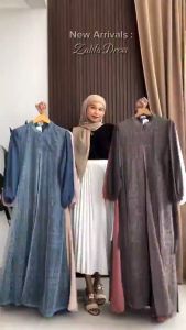 ZALFA DRESS JUMBO BAHAN CRINKLE AIRFLOW MIX BRUKAT CHANTILY GAMIS KONDANGAN TERMURAH CANTIK BAJU LEBARAN KEKINIAN READY SIZE M L XL XXL